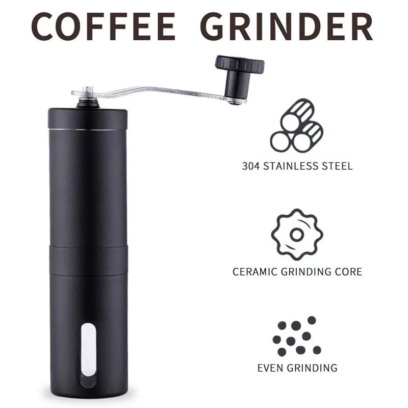 Tanooki Beans Coffee Grinder with Stainless Steel and Ceramic Grinding Core